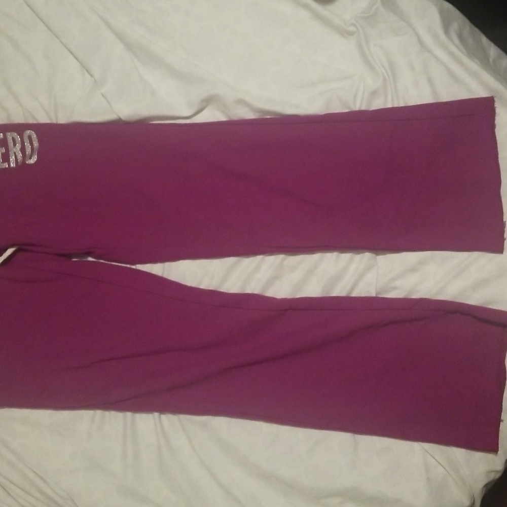 Aeropostale Magenta Sweatpants with White Accents - Picture 5 of 7
